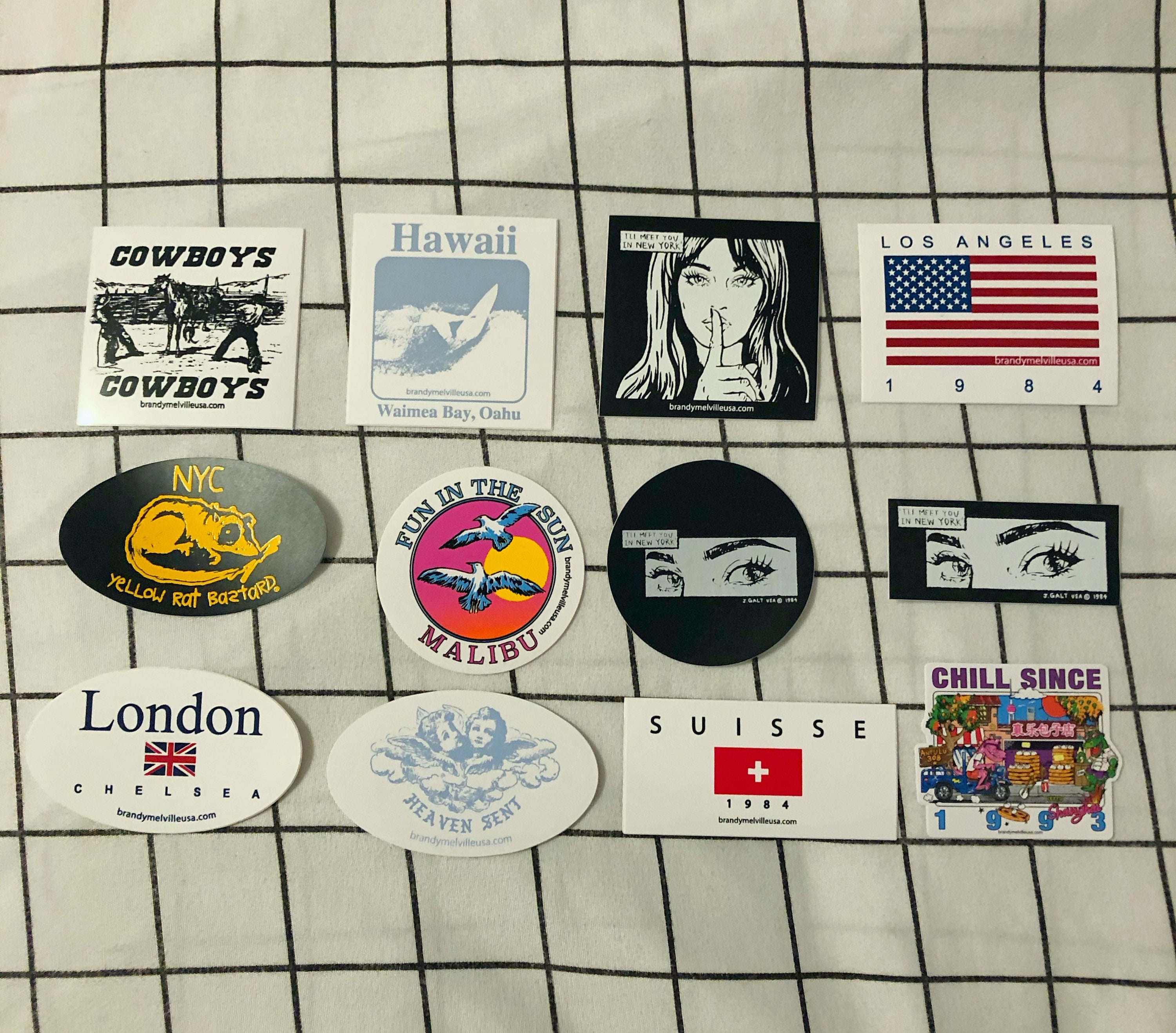 Lot Of 250 Brandy Melville Stickers ⭐️⭐️⭐️⭐️⭐️ 