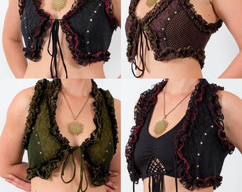 Steampunk Hippie Weste Spitze Psy Trance Hippie Boho Festival 