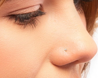 Black Stone Nose Ring Faux Nose Stud Sterling Silver Nose Stud Mother Day Gifts 