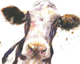 Fine Art Print of ITCHY GIRAFFE watercolour by HELEN APRIL ROSE   426 