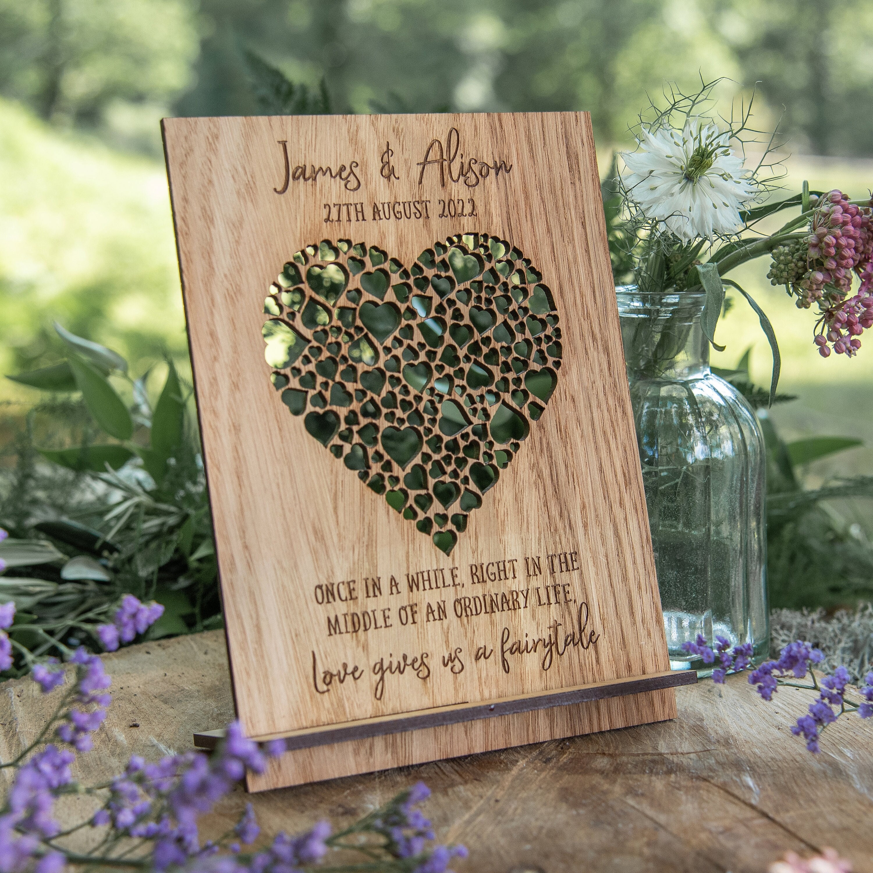 Personalised Laser Engraved Romantic Gift Keepsake Photo Frame & Gift Plaque 