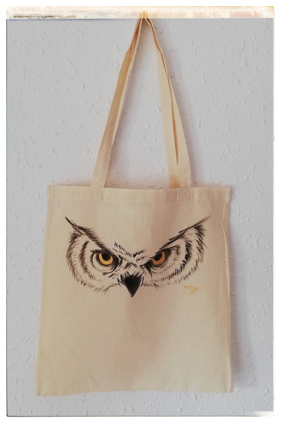 Jutebeutel Eule Owl  Baumwolltasche Stoffbeutel Autiga® 