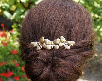 Haarspange Blumen Strass Hochzeit Kommunion Haarschmuck Haarklammer Haar Clip 