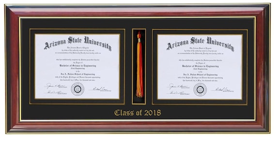 CUSTOMIZABLE DIPLOMA FRAME WITH TASSEL BLACKBLUE 8 WIDE x 6 HIGH SIZE 