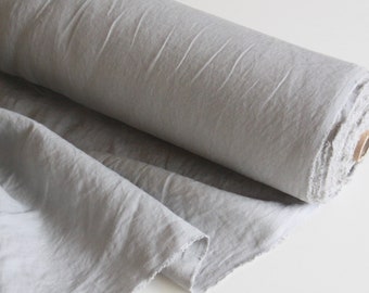 Fontainebleu Ochre/grey/White Embroidered Linen 140cm Wide Curtain  Fabric 