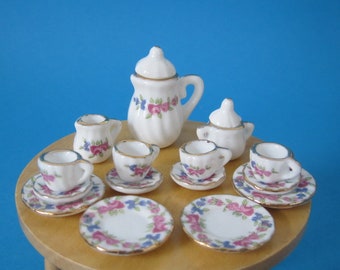 8-teilig 1/12 Puppenstube Miniatur Teeservice Tee Set Geschirr aus 