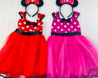 NWT DISNEY Vacation Girl's MINNIE MOUSE Dot Tunic Capri Leggings Set Size 2T 4T 