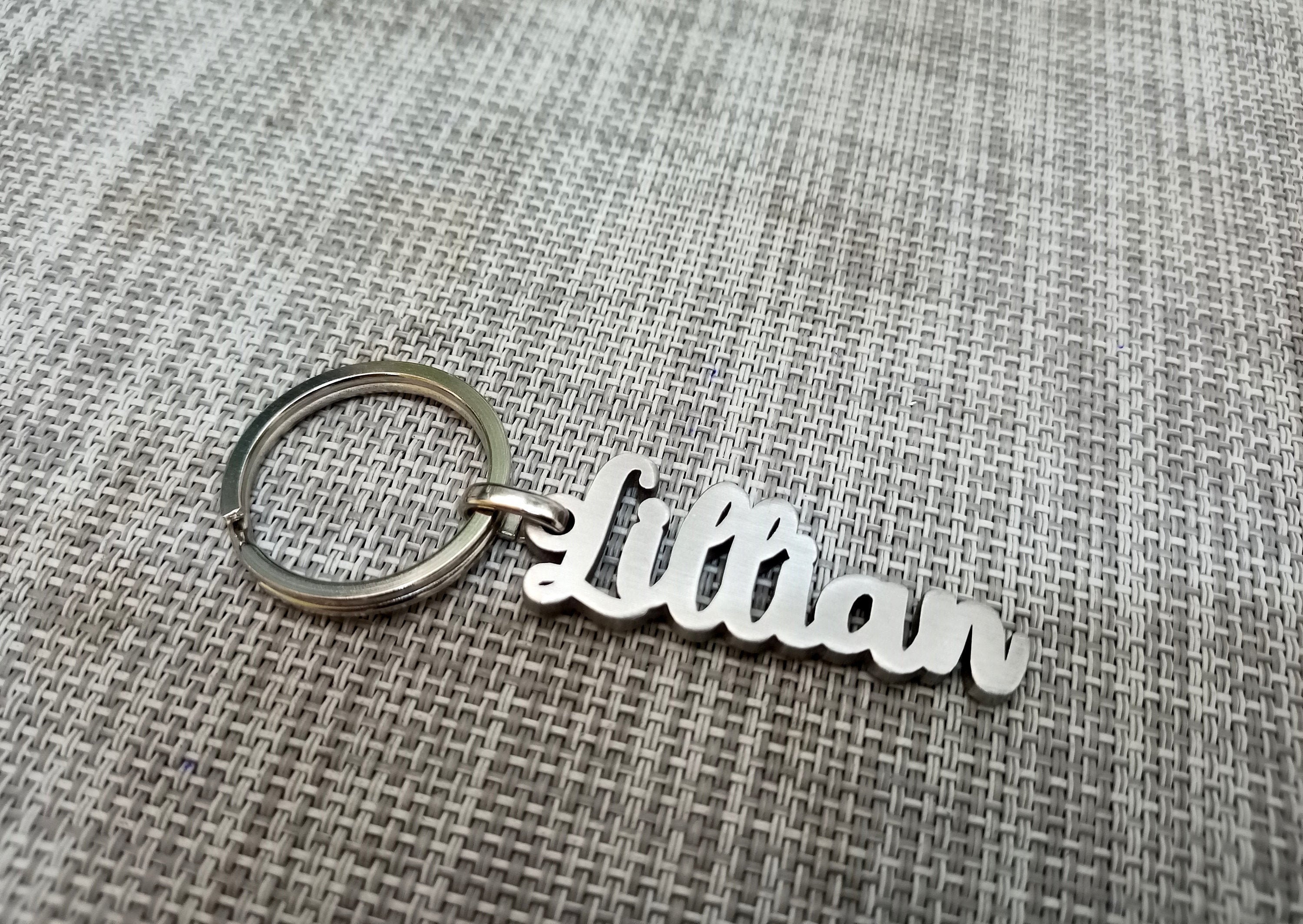 EDLER SCHLÜSSELANHÄNGER SANDY ECHT VERGOLDET GOLD NAME KEYCHAIN KEYRING 