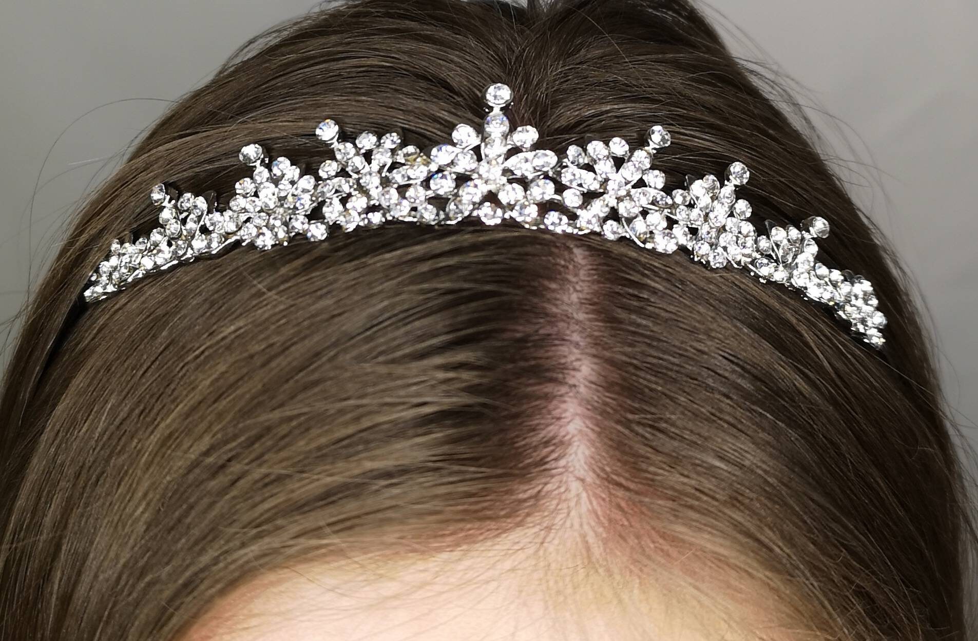 Hochzeit Diadem Tiara Prinzessin Krönchen Haarband Zirkonia Brautschmuck Strass 