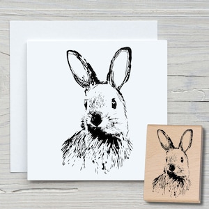 Stempel « Hase Wildhase » Adressenstempel Motivstempel Holzstempel 