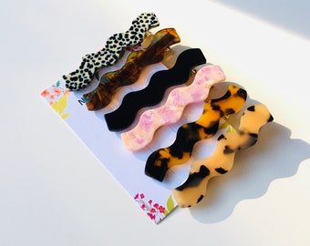 Shiny Hair Clip Solid Acryl geometrische Waterdrop Haarnadel Haarschmuck Neu 