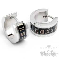 316L Edelstahl Herren Ring Kreuz Gebet römische Zahlen silber schwarz Drehring 