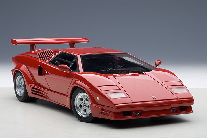 RED 1:18TH SCALE 74534 AUTOART LAMBORGHINI COUNTACH 25TH ANNIVERSARY EDITION 
