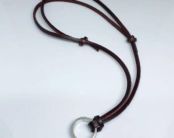 Blue Leather Choker Necklace Pendant Choose Your Thong Size Hippy Retro UK 