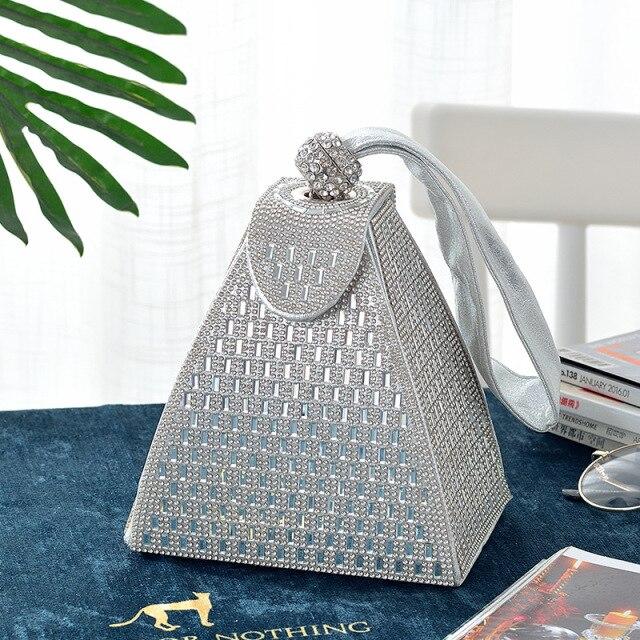 Mini Size Sparkle Diamante Evening Bags Women's Fashion Clutch Wedding Party Bag 