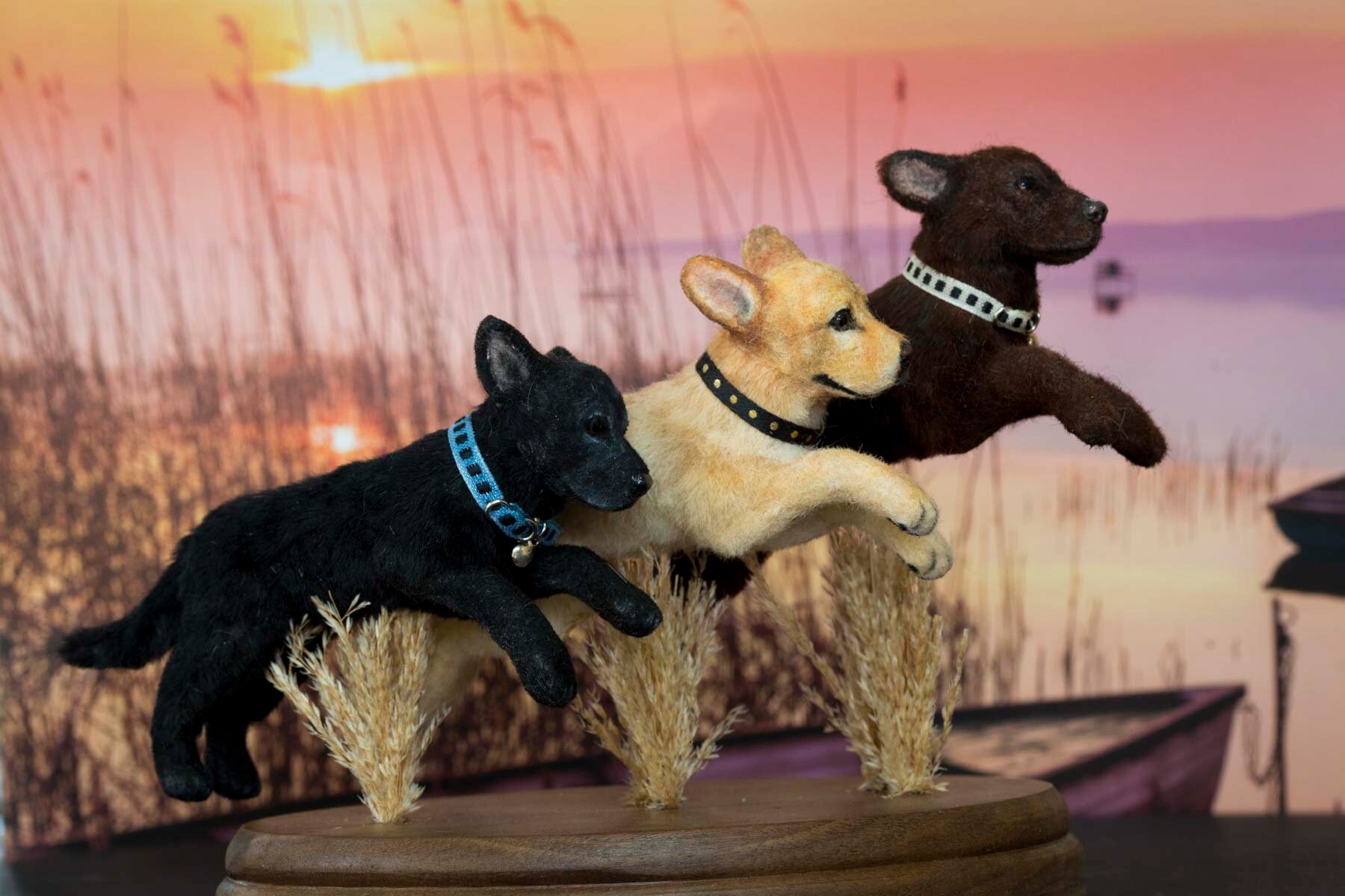 1:12 Maßstab Kunstharz Liegender Labrador Tumdee Puppenhaus Miniatur Pet Hund 