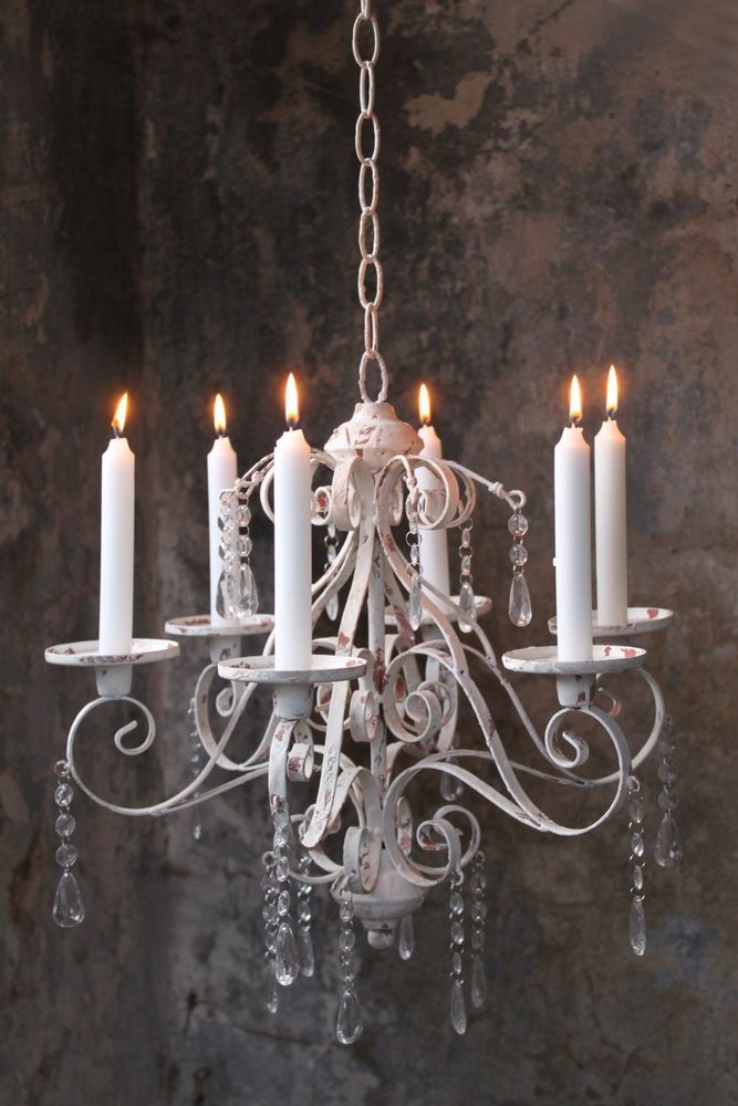 Kerzen Kronleuchter Kerzenleuchter Decke Vintage Landhaus Shabby Hängeleuchter 