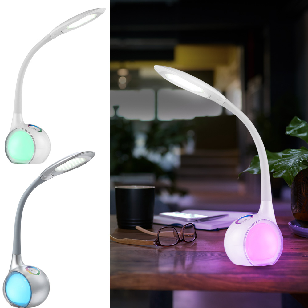 LED RGB Nacht Tisch Lampe Touch DIMMER Tageslicht USB Akku Lese Leuchte weiß 