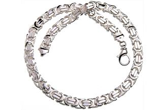 11 mm Edelstahl flach Königskette Herren Damen Armband Kette silber 17 bis 80 cm 