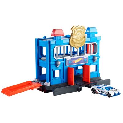 Mattel FRH33 Hot Wheels City Polizeiwache Gefängnisausbruch Rennbahn Spielzeug 