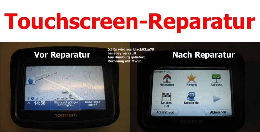 Kostenvoranschlag Display Reparatur Navigon NavGear Navman Pearl Tomtom Garmin 