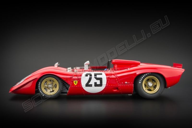 MARIO ANDRETTI SIGNED CMC M-123 1:18 1969 FERRARI 312P SPYDER SEBRING #25 AMON 
