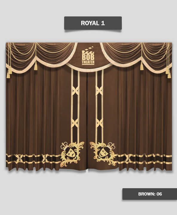 Saaria HT-3 Navy Blue Home Theater Velvet Curtains School Stage Drapes 10'Wx8'H 