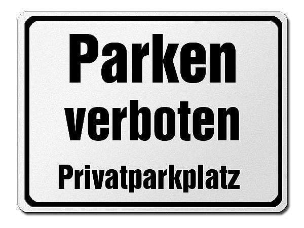 Alu PVC-schild oder Klebeschild Parken verboten ABVERKAUF Privatgrundstück 
