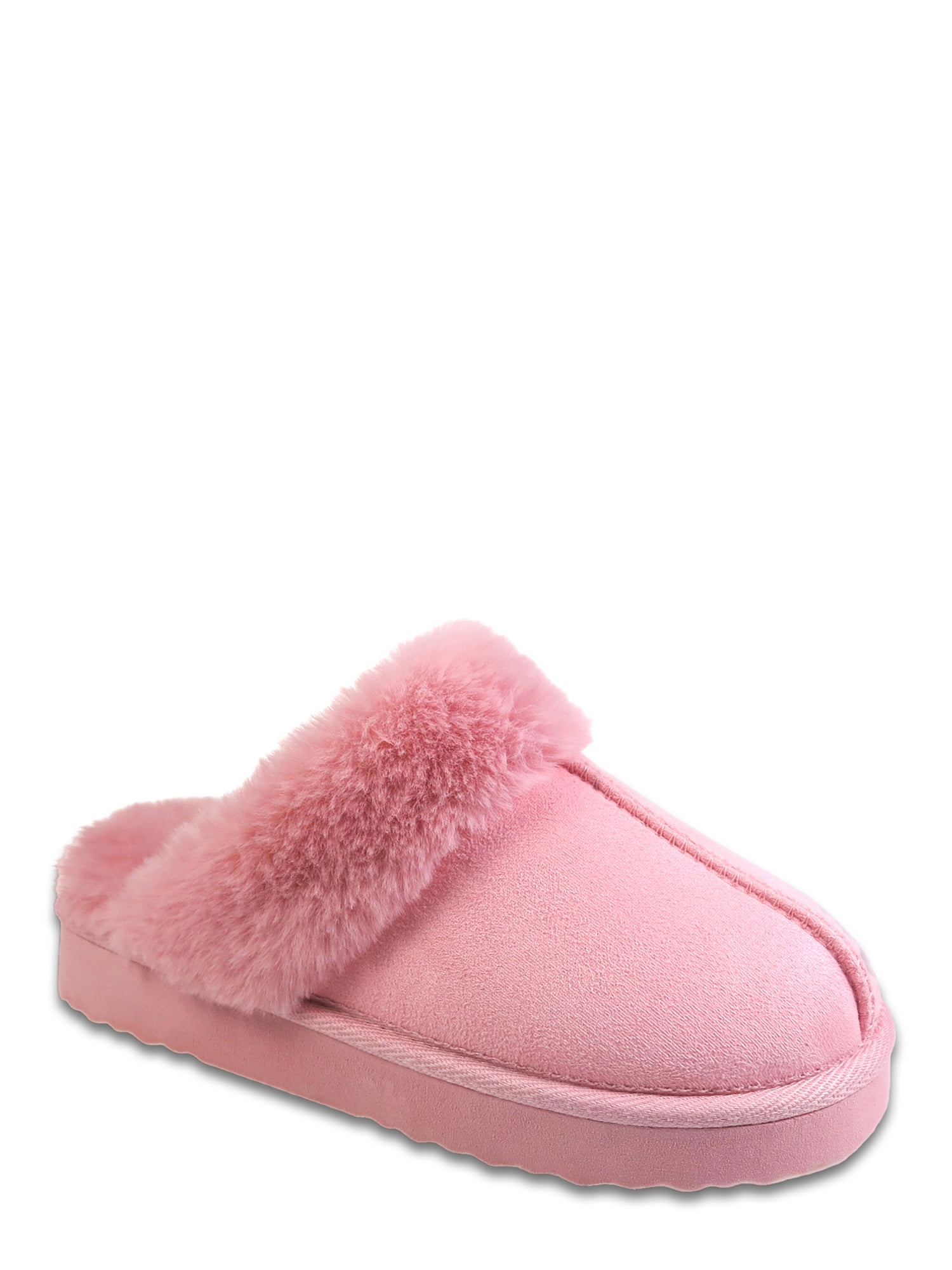 Girls Kids Cute Warm Cosy White Cream Pink Teddy  Full Slippers Size 6-13 