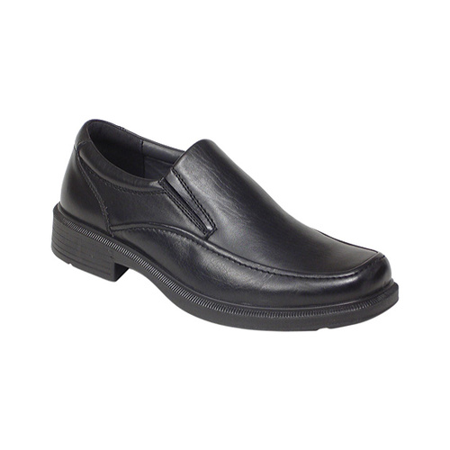 Roamers RONNIES Boys High Quality Leather Cosy Slip On Smart School Shoes Black 