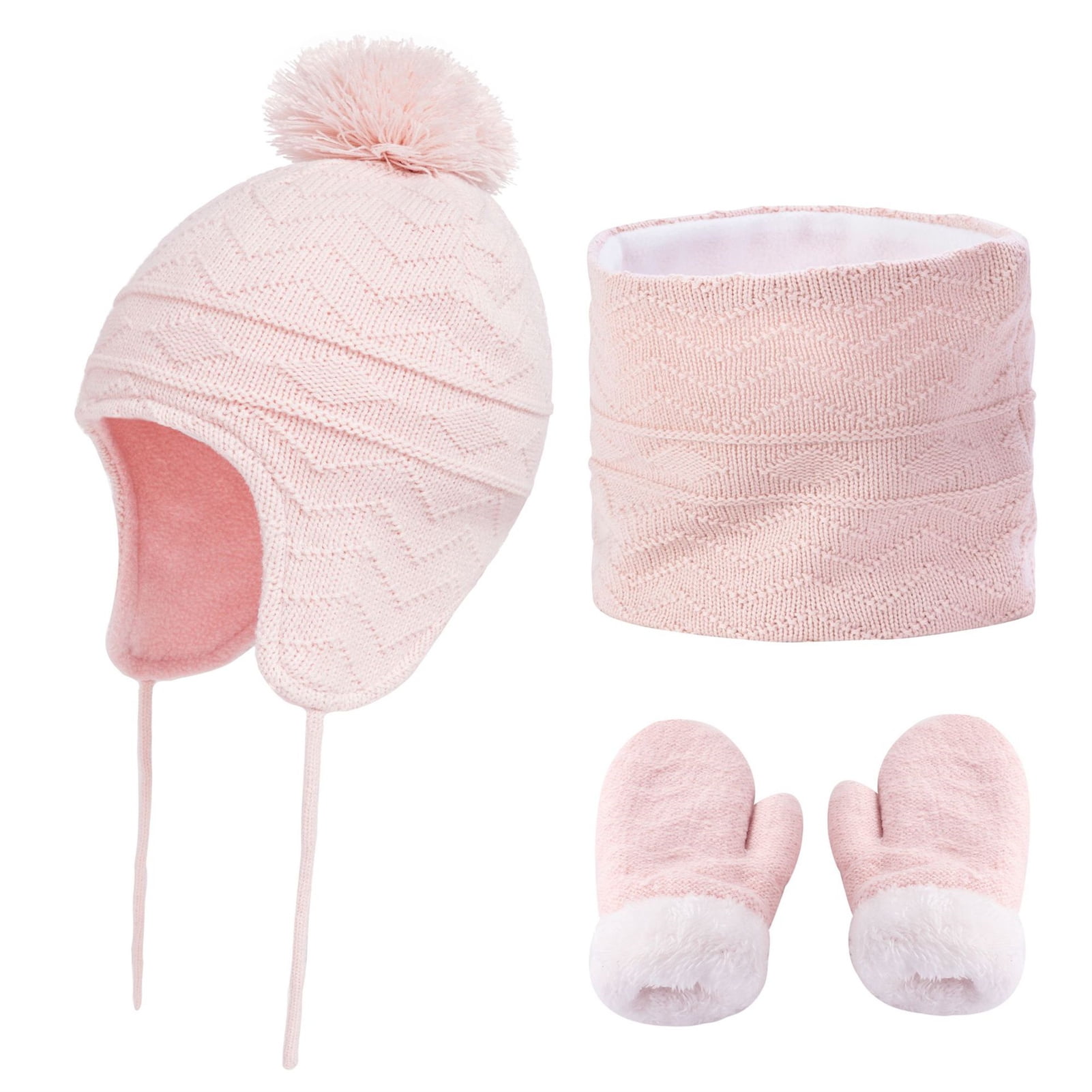 SALE New Mayoral pink baby girls hat and mittens fit 3-6  months 