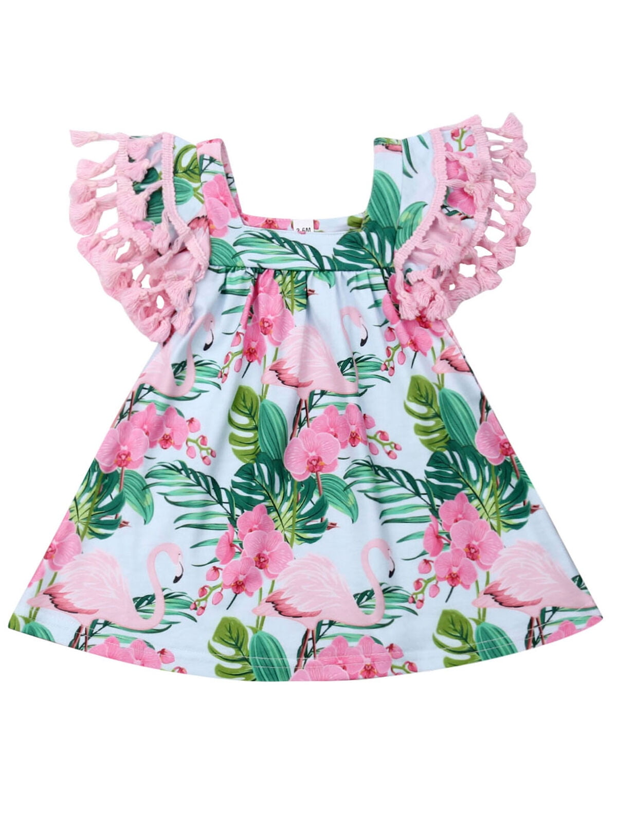 New Girls Pink Floral Cotton Party Dress 12-18 Months to 3-4 Years 