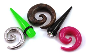 3mm Kunststoff Dehnungsspirale Kariert Motiv schnecke Expander Ohr Piercing Plug 