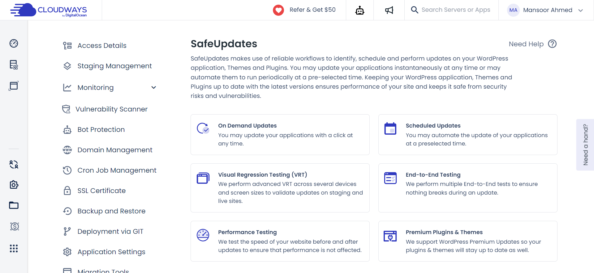 cloudways SafeUpdates