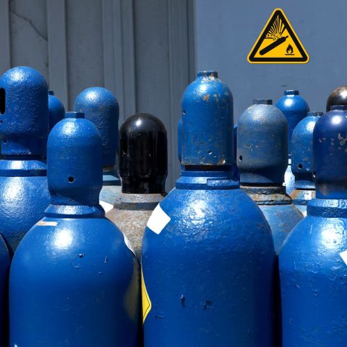 Gasflaschen 13,1x18,5cm Alu Kombizeichen Schild Vorsicht 