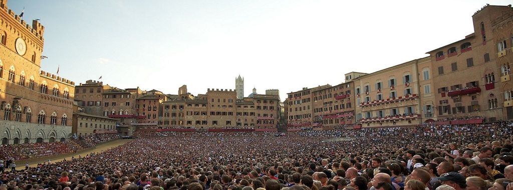 Palio Piazza del Campo Siena Toskana 20 cm Modell Italien Pferderennen,Neu 