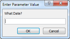 To create and run a parameter query A prompt in a parameter query