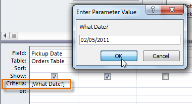 Running a parameter criteria Running a parameter criteria