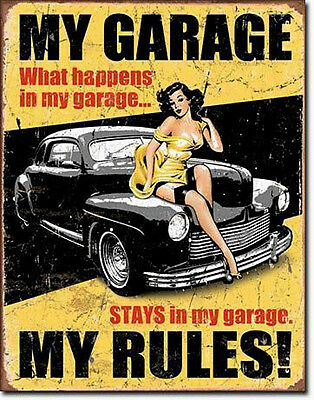* Motorrad Garage PinUp Retro 50s Reproschild Werbung Poster Schild Sign *116 