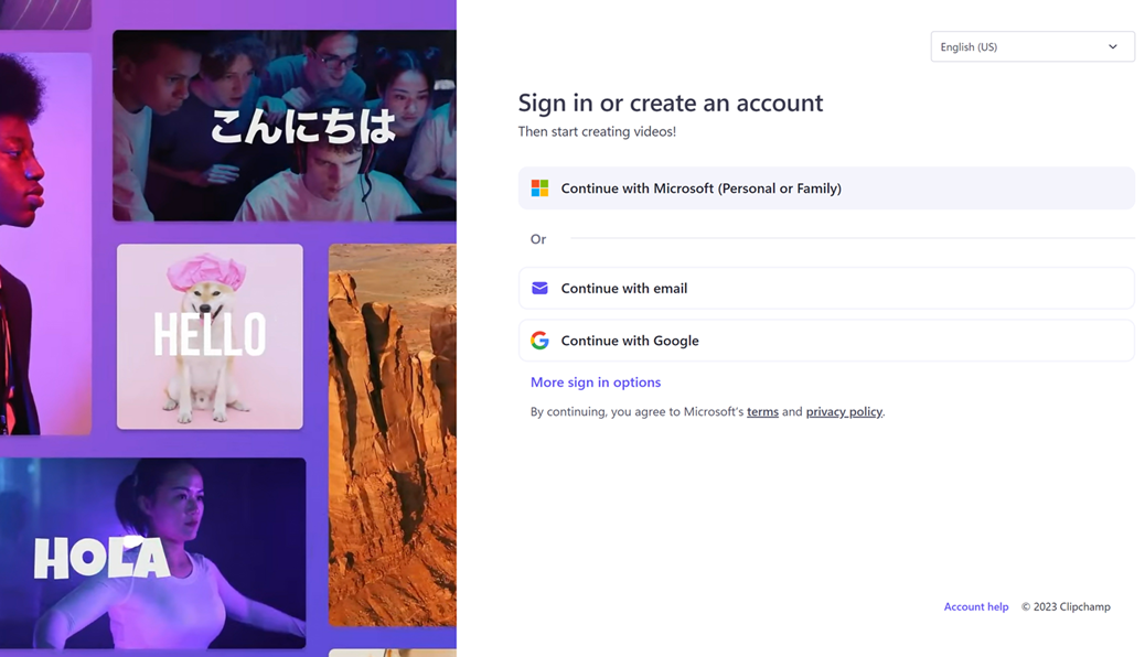 Existing Microsoft Clipchamp Account Sign-up Or Sign-in Process Existing Microsoft Clipchamp Account Sign-up Or Sign-in Process