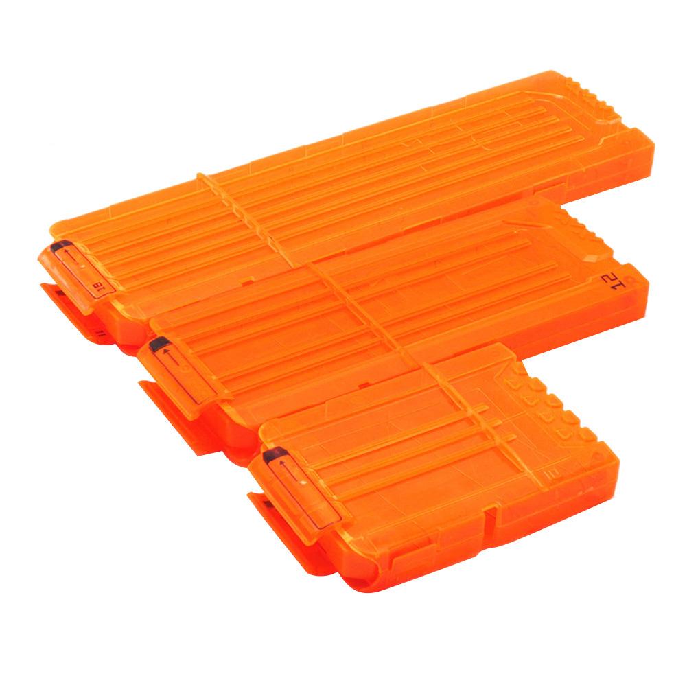 6/12/18 Reload Clip Magazines Plastic Soft Bullet Clip Toy Gun Replacement 