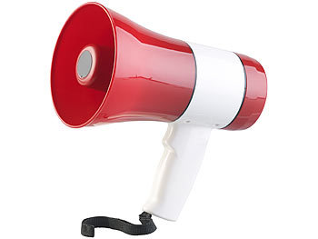 Handliches Mini Megafon Megaphone Megaphon 5 Watt mit Sirene und Trageschlaufe 