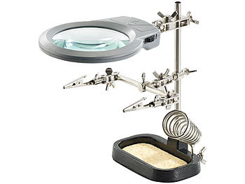 Halter Löthilfe Helfende Hand Montagehilfe Dritte Hand mit Lupe 