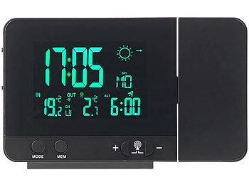 LCD Digital LED Projektor Projektions Wecker Wetterstation Kalender ZP 