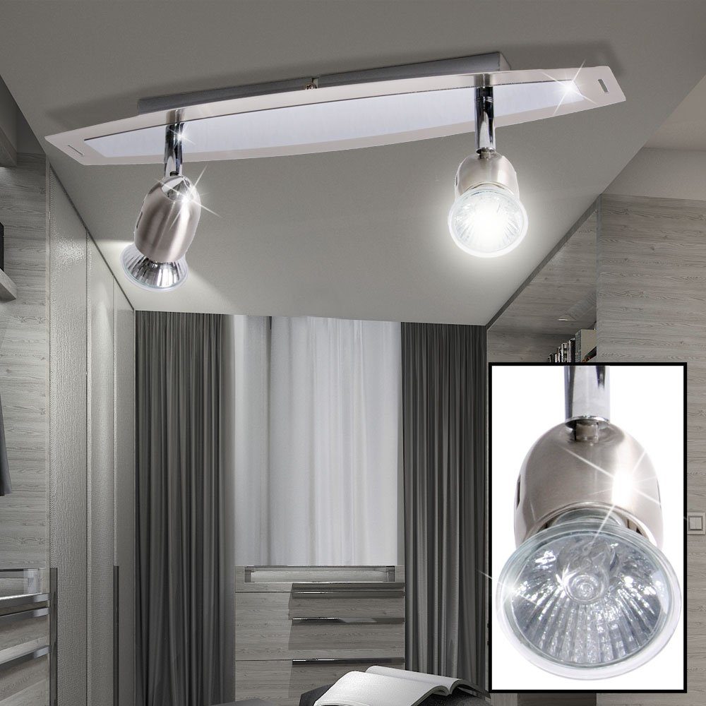 2er Set LED Wand Lampen Wohn Zimmer Glas Strahler Spiegel Leuchten rot schwarz 