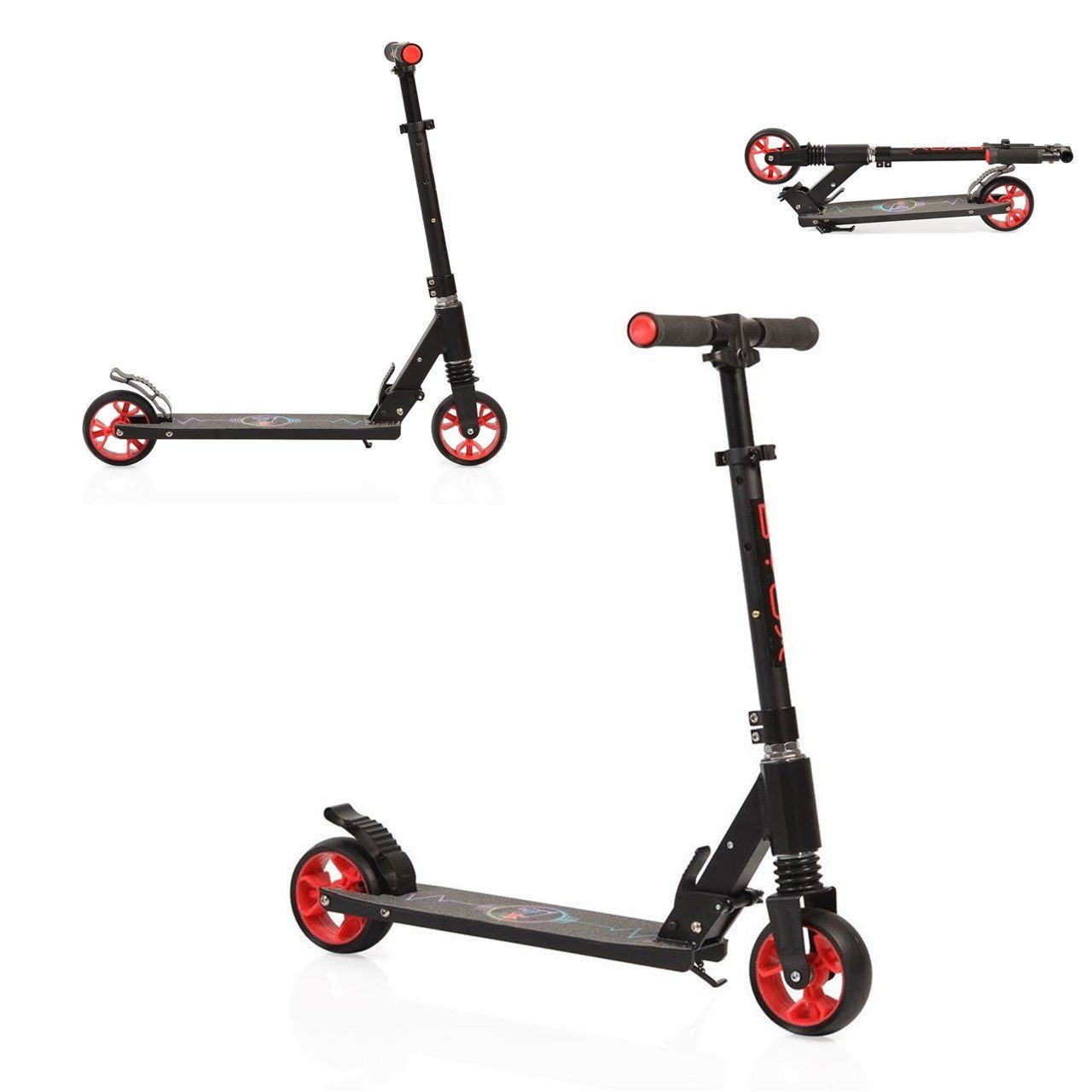 zusammenklappbar Byox Kinderroller Heartbeat PU-Räder Höhe einstellbar 