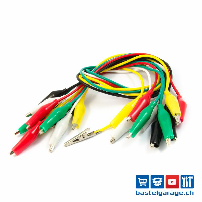 Krokodilklemmen 10 Stück Set Krokoklemmen Messkabel Verbindungskabel Prüfkabel 