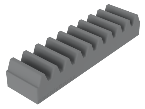 2x engrenage crémaillère cranté Rack 1x4 gris/l b gray 3743 NEUF Lego technic 