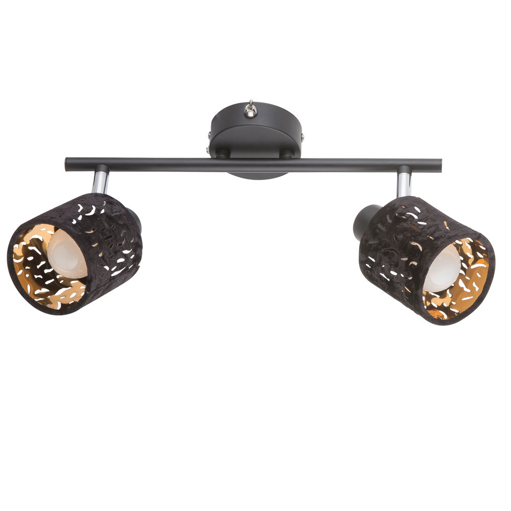 Decken Lampe Dekor Stanzung Spot Rondell Wohn Zimmer Leuchte verstellbar silber 