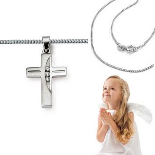 Baby Taufe Taufkette Kinder Kommunion Kreuz Anhänger Silber 925 mit Kette Wahl 